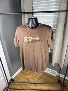 Stone Gossard Pearl Jam Guitar Graphic T-Shirt Brown Size XL
